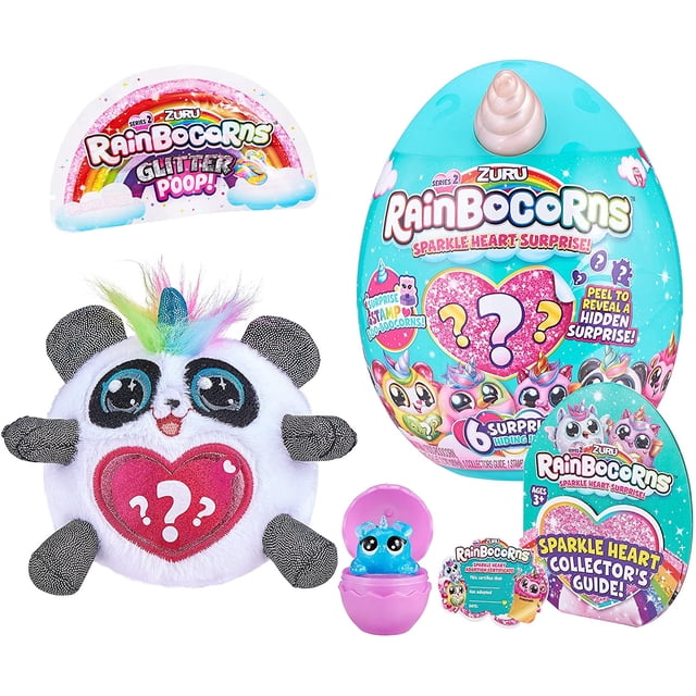 Rainbocorns - Plush Sparkle Heart Surprise Serie 2 - Panda