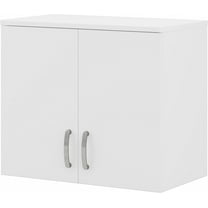 Bush Business Furniture Universal Garage Wall Cabinet with Doors and Shelves, White
