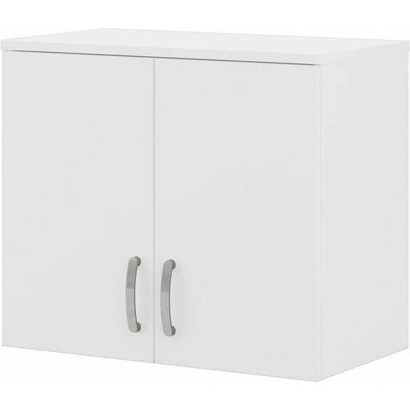 Bush Business Furniture Universal Garage Wall Cabinet with Doors and Shelves, White