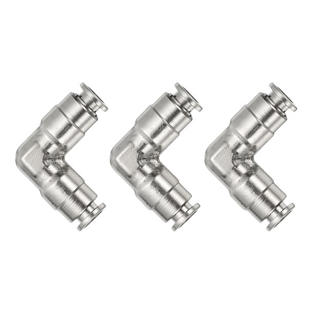Conectores de línea de aire Uxcell, 3 piezas de accesorios de conexión rápida de latón de 1/6" en ángulo