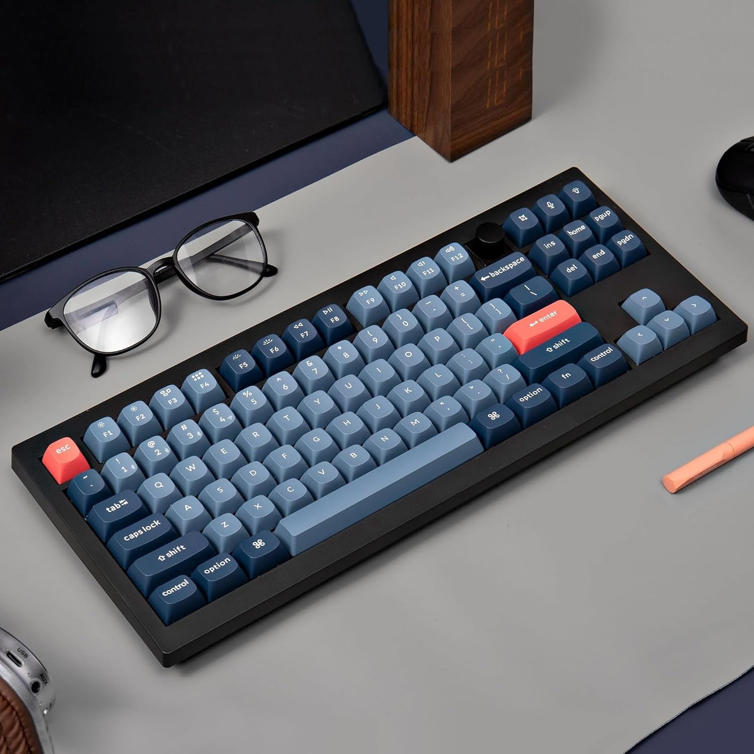Keychron V3 Max TKL Wireless Mechanical Keyboard, QMK RGB Bluetooth/2.4 GHz/Wired, 87 Keys Hot-Swappable with Gateron Red Switch, Compatible with Mac Windows Linux