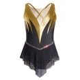 thumbnail image 3 of Haitryli Children Girls Ballet Lyrical Dance Outfits Competitions Clothes Figure Ice Skating Dress Gymnastics Tutu Skirt Black Gold 14, 3 of 7