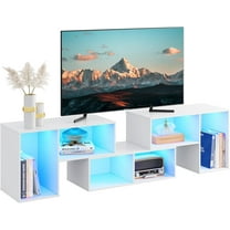 WSSYzyzf Deformable TV Stand with LED Strip - 3 Pieces Gaming Media Console, Modern Entertainment Center for Living Room/Bedroom, White