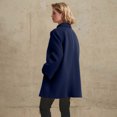 thumbnail image 3 of Inleife Women's New Fashionable Coats Solid Color Lapel Double Buckle With Pockets Woolen Coat Jacket, 3 of 5