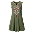 thumbnail image 4 of ZToonmas Women's Sleeveless V-Neck Embroidered Mini Dress Casual Boho Shift Tunic Dress with Pockets for Summer, 4 of 9