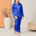 thumbnail image 7 of OGLCCG Girls Silk Pajamas Set Soft Satin PJs Long Sleeve Button Down Sleepwear for Comfortable Nights Lightweight Big Kids Pajama Sets 4-14 Years, 7 of 7