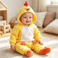 thumbnail image 5 of Baby Girls Long Sleeve Hooded Zipper Jumpsuit Chicken Costume Toddler Animal Costume Cosplay Costume Kids Halloween Costumes Size 0-18 Months, 5 of 9