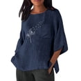 thumbnail image 2 of Birdeem Blouse pour Femmes Mode Été Décontractée Chemise Imprimée avec Poche Col Rond Haut Ample, 2 of 12