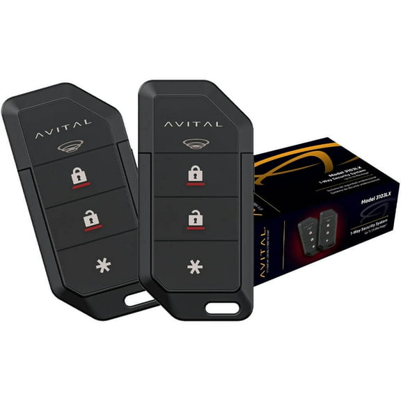 Avital 3103LX Keyless Entry Car Alarm Security System with Up to 0.25 Mile Range