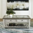thumbnail image 5 of Bowery Hill Wood Grey Cocktail Table Rectangular Raised Panels, 5 of 8
