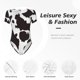 thumbnail image 4 of Fotbe Cow Skin 2 Body de Mujer con Cuello Redondo y Mangas Cortas, Sin Mangas Ajustado, Suave, Cómodo y Básico-Medium, 4 of 7