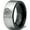 Black Grey Flat Tungsten, variant on Tungsten Heart Love Hippy Boho Emoji Band Ring 8mm Men Women Comfort Fit Black Dome Brushed Polished