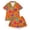 AA-#Orange479, variant on WOYY Girls Halloween Pajamas Notch Collar Short Sleeve Top Shorts Loungewear, Sizes 1-14