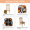 thumbnail image 4 of Halloween Icons Collage Seat Covers for Dining Room Chairs Set Of 6,Stretch Printed Washable Chair Seat Cover with Elastic Ties and Button,Removable Waterproof Couch Cushion Covers, 4 of 6