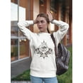 thumbnail image 2 of Halftone Rose Design  Sweatshirt Women -Image by Shutterstock, Female x-Large, 2 of 4