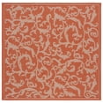 thumbnail image 2 of Safavieh Courtyard Kevin Floral Indoor/Outdoor Area Rug, Terracotta/Natural, 6'7" x 6'7" Square, 2 of 14