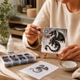 thumbnail image 3 of Dragon Sea Glass Mosaic DIY Art Kit, Creative Mosaic Making Set with Easel & Tweezers, Handmade Craft Project for Kids Adults, Home Tabletop Decor, Ideal Holiday Birthday Gift,Black, 3 of 4