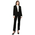 thumbnail image 4 of PAPERBRANCH Women's Work Dress Pants - Straight Leg Slacks Business Casual Stretch Office Trouser with Pockets PB001 Black 8, 4 of 6