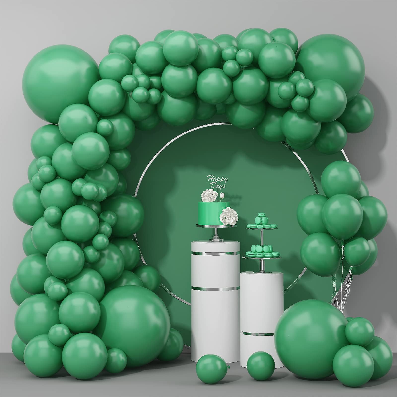 Sage Green Balloons 100Pcs, 18 12 10 5 Inch Sage Green Balloons Different Sizes, Matte Sage