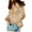 Khaki, variant on Women'S Simple Fashion Deep V-Neck Spring Fall Casual Work Solid Color Long Sleeve Button Blazer Top White M