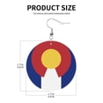 thumbnail image 3 of Leather Dangle Round Earrings For Women Colorado Flag Circle Earrings Drop Jewelry, 3 of 6