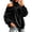 Black, variant on Women's Velvet Cold Shoulder Sweatshirt Turtleneck Bow Front Long Sleeve Pullover Top for Christmas