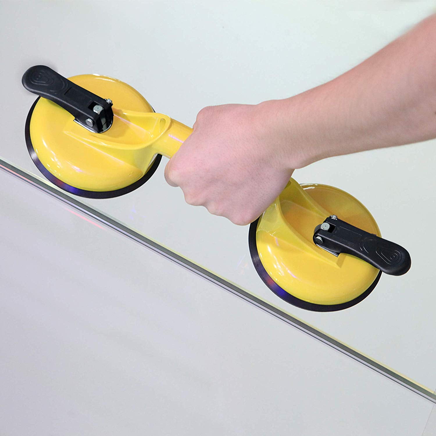 GLiving Glass Suction Cups Heavy Duty Aluminum Handle Glass Holder