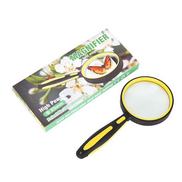 Lupa 6X/5X/4X Lupa Lupa de mano portátil para lectura (Amarillo 85 mm) Sywqhk Para estrenar