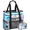 A-Black, variant on KOITHOT Large Beach Bag Clear Waterproof Pool Tote Bag for Women with 10 Pockets and Pouch for Summer Vacation Beach Essentials