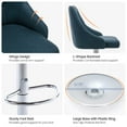 thumbnail image 5 of Bar Stools with Back, Linen Square 360°Swivel Barstools, Adjustable Height Pneumatic Lift Bar Chair for Kitchen Island, Bar, Dining, Dark Blue, 5 of 10