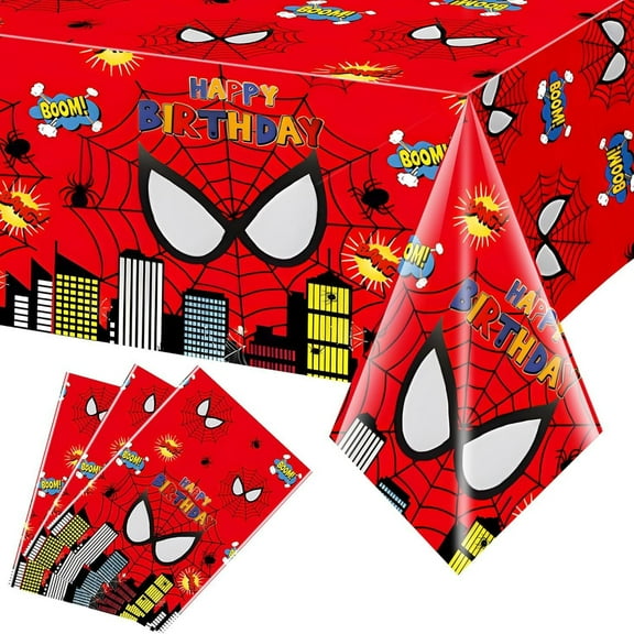 3pcs Cartoon Anime Rectangular Tablecloths Spider Hero Plastic disposable tablecloth decorations for boys and girls party decoration supplies 70.8x42.5inch