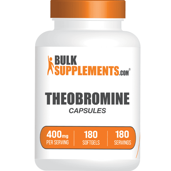 BulkSupplements Theobromine Capsules - 400mg per Serving (180 Capsules - 180 Servings)