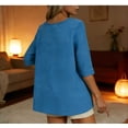 thumbnail image 4 of Ashirexll Hauts pour Femmes Tendance, Col Rond et Haut Ample à Manches Courtes en Lin, 4 of 6