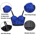 thumbnail image 3 of Corset Tops for Women Crystal Mesh Going Out Camisole Crop Top Date Night Summer Fashion Party Cami Tanks (S, Blue), 3 of 8