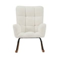 thumbnail image 7 of Williamspace Nursery Rocking Chair, Boucle Upholstered Glider Rocker Accent Chair Extra Thick Padded Cushion Seat Comfy Side Chair with High Backrest for Living Room Bedroom Offices, Beige, 7 of 7