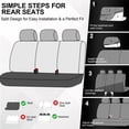 thumbnail image 6 of FLORAY 9-Piece Car Seat Covers Full Set - Airbag Safe, Thickened Quilted Cloth, Machine Washable - Universal Fit for Cars, SUVs & Trucks (Solid Rear Bench), Black, 6 of 8
