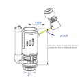 thumbnail image 4 of Side Press Double-Rangée Robinet de Vidange de Toilette Robinet de Toilette Robinet de Chasse d'Eau Universel Bouton, 4 of 6