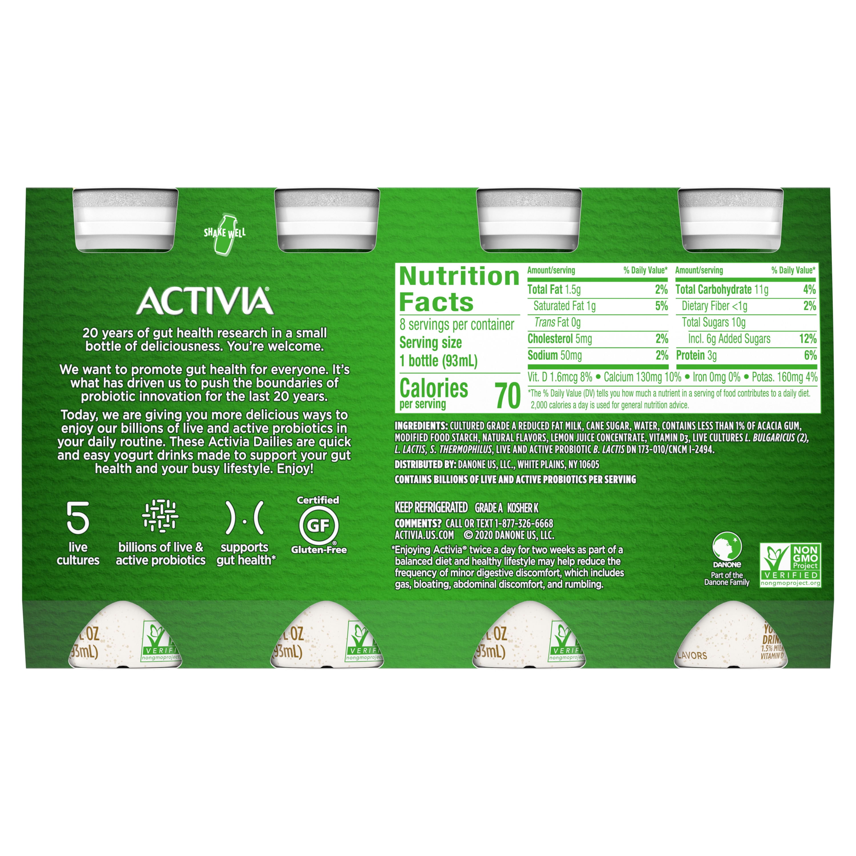 Dannon Activia Probiotic Dailies Low-Fat Yogurt Drink Variety Pack, 24  pk./3.1 fl. oz.
