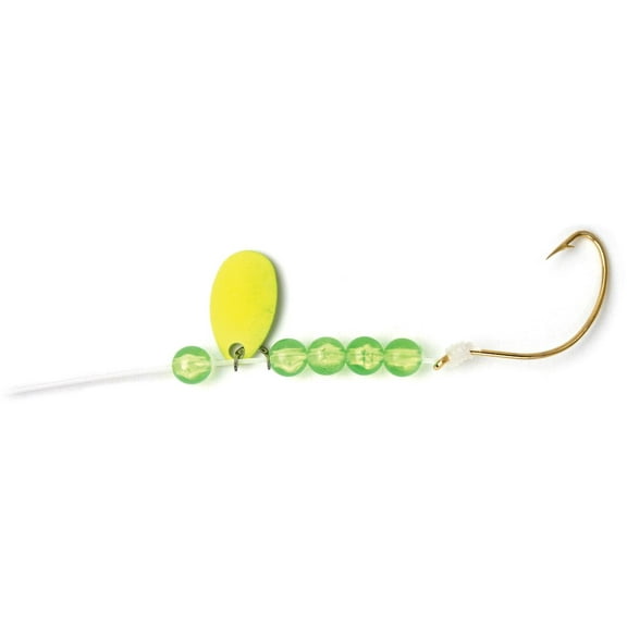 Sea Striker Snelled Hooks, Gold Wide Gap, Size 4, 4pk, Chartreuse