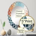 thumbnail image 3 of Designart "Teal Orange Bold Abstract Flow composition I" Abstract Collages Round Wall Mirror - Modern Oval Printed Decorative Oversized Mirror - Multiple Color Options, 3 of 4