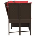 thumbnail image 3 of vidaXL Garden Sofa with Cushions Brown Poly Rattan, 3 of 5