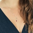 thumbnail image 3 of Gem Stone King 925 Silver and 10K Yellow Gold Red Created Ruby and White Lab Grown Diamond Pendant Necklace for Women (0.68 Cttw, Gemstone July Birthstone, Heart Shape 5MM, with 18 inch Chain), 3 of 3