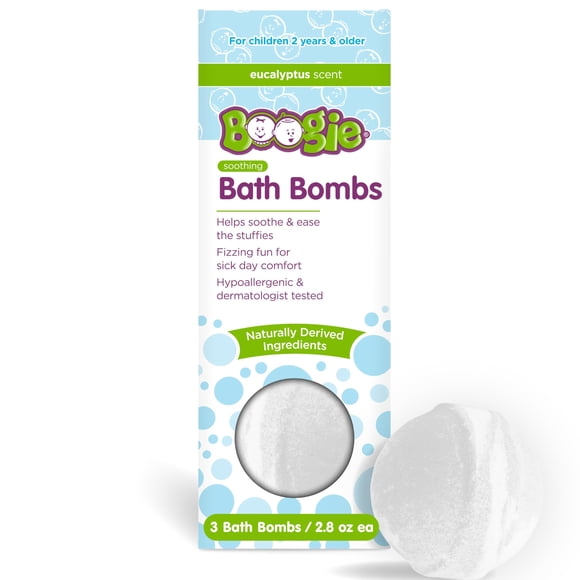 Bombas de baño Boogie Kids Calming Eucalipto con aloe, 80 ml, 3 unidades