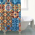 thumbnail image 4 of Multicolor Ethnic Geometric Patchwork Pattern Shower Curtain 72"x84" ,Bathroom Decorative Shower Curtains Set with 12 Hooks,Modern Waterproof Washable Shower Curtain, 4 of 6