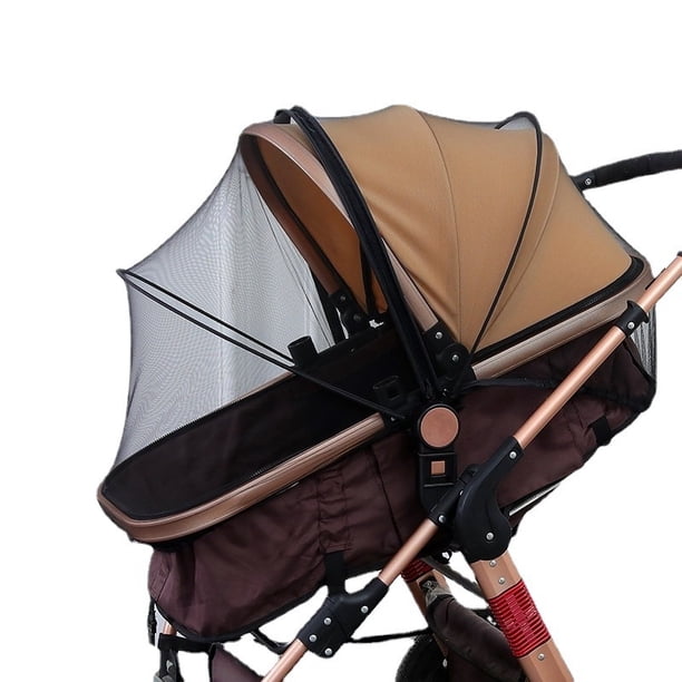 Mosquitera para cochecito, mosquitera cifrada para cochecito, cubierta completa, malla elástica, transpirable, plegable, de doble uso, con cremallera, mosquitera (negro)