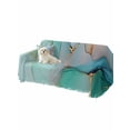thumbnail image 2 of Teal Couch Cover for 2 Cushion Sofa, Modern Marble Ink Painting Abstract Art Washable Loveseat Sofa Covers Slipcover for Sectional Sofas L-Shaped, Couch Throw Cover 71"x118", 2 of 9