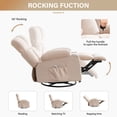 thumbnail image 6 of JONPONY Massage Rocker Recliner Chair with Vibration Massage and Heat Ergonomic Lounge Chair for Living Room with Rocking Function and Side Pocket, 2 Cup Holders, USB Charge Port,Beige, 6 of 13