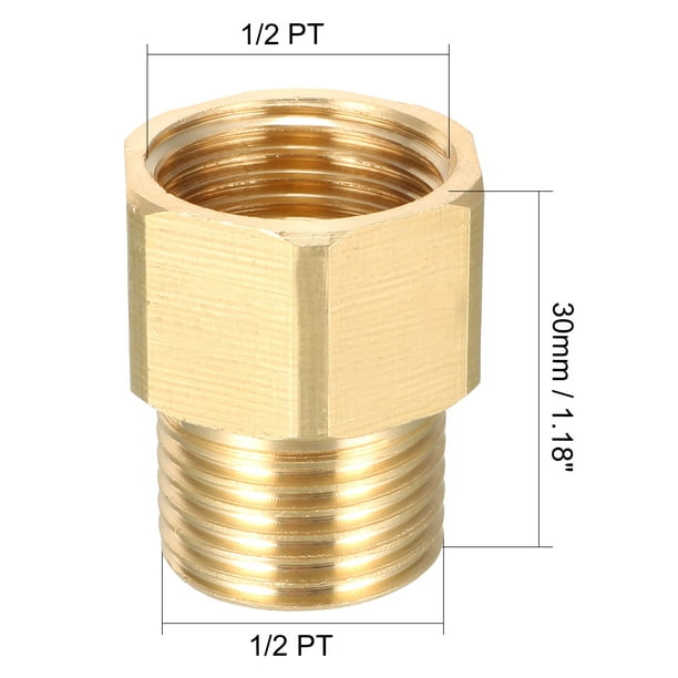1/2 In. Brass Male Female Thread Adapter Connector Plumbing Pipe Fitting  Kit New