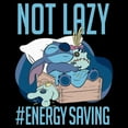thumbnail image 2 of Junior's Lilo & Stitch Not Lazy, Saving Energy Graphic Tee Black 1X, 2 of 4
