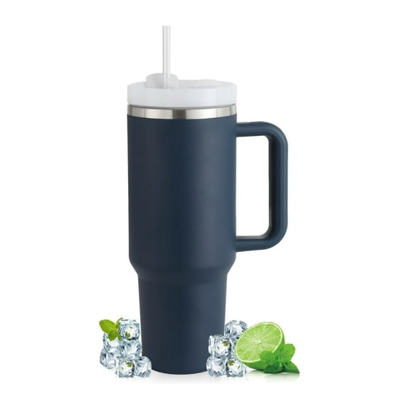 Robinsun 40oz Tumbler with Handle and Straw, Stainless Steel Tumbler with Lid and Straw For Water Insulated Cup-Silicone Straw Lid Spill Proof&Leak Resistant Cup Holder For Travel&Cars